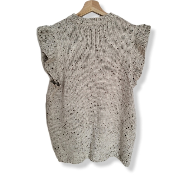 SAINT TROPEZ EUC FLUTTER SLEEVE SWETAER VEST - Picture 4 of 5